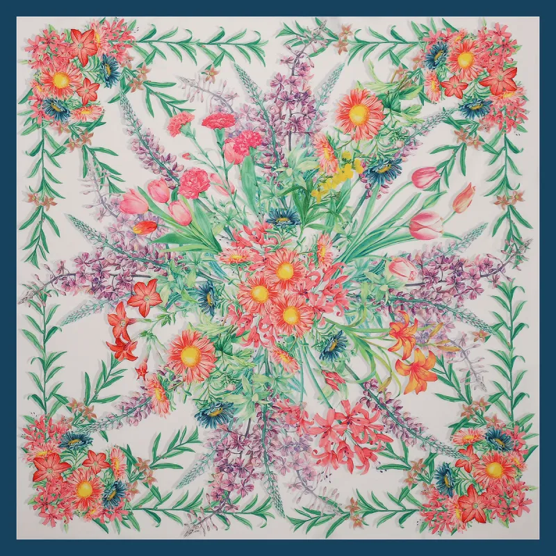 Blooming Silk Square Scarf sold by Selenichast