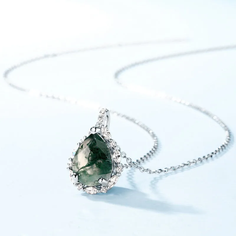 Moss Agate Necklace Sterling Silver sold by Selenichast product image thumbnail 2