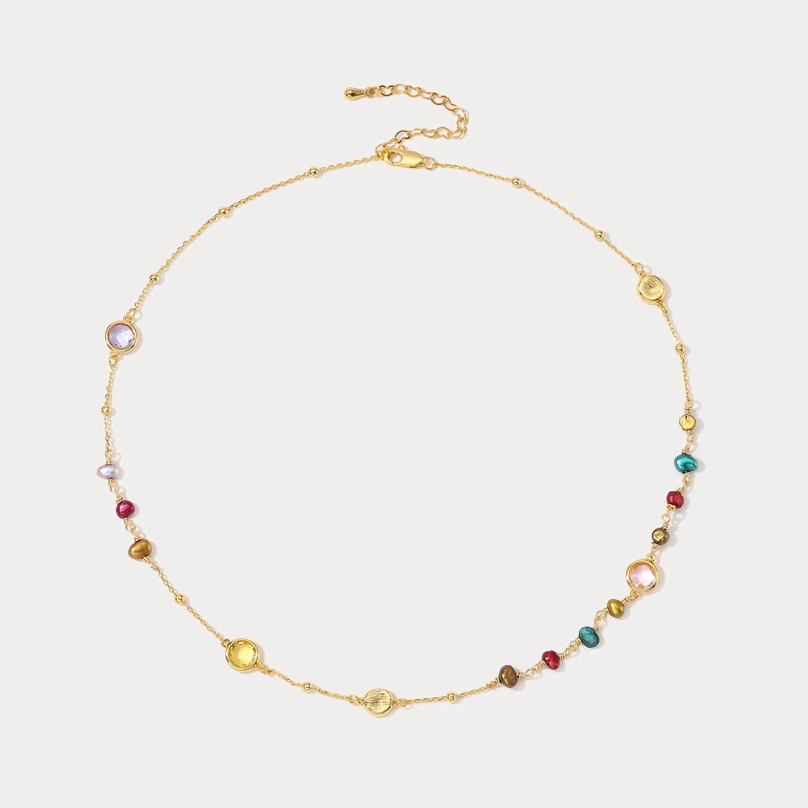 Rainbow Station Beaded Necklace sold by Selenichast