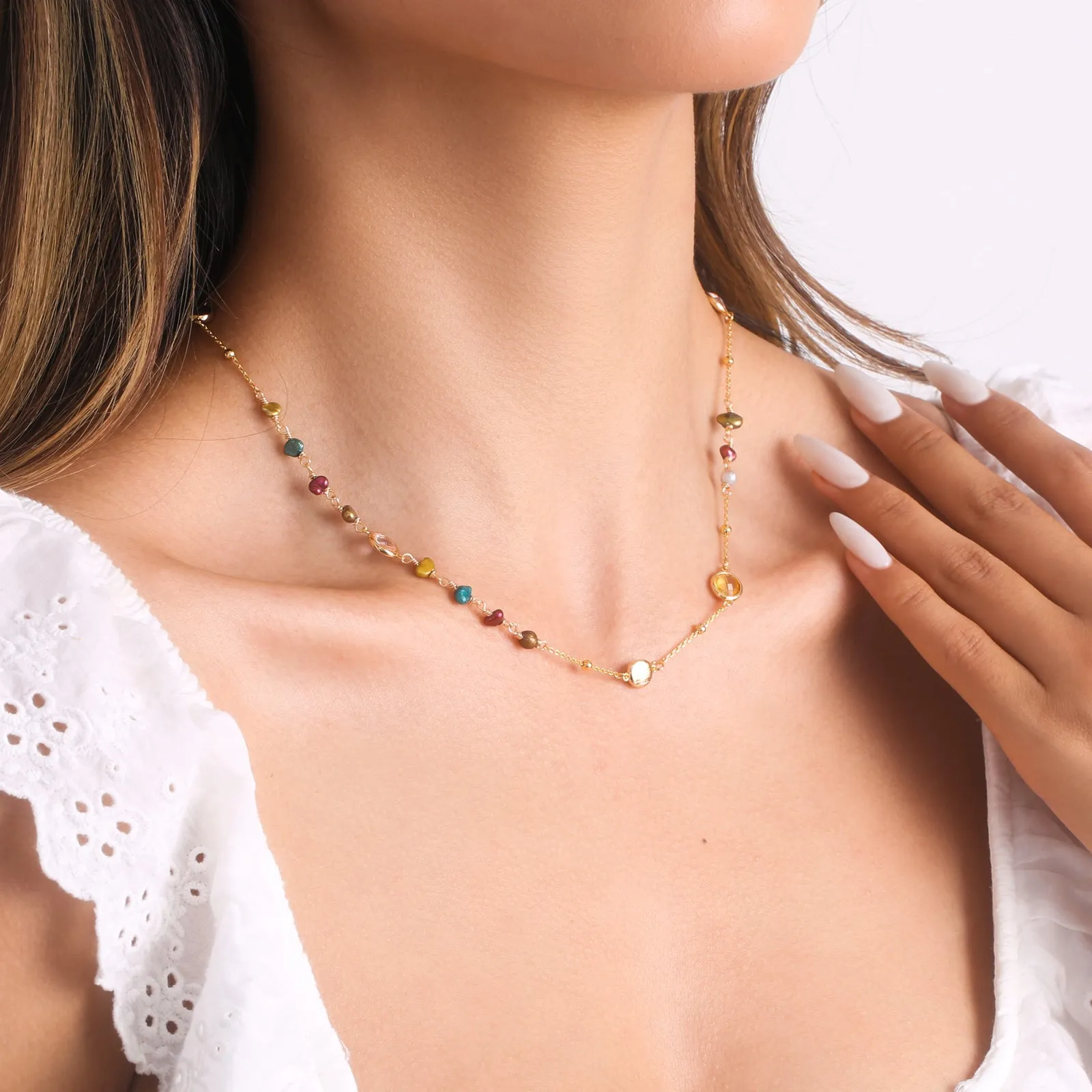 Rainbow Station Beaded Necklace sold by Selenichast product image thumbnail 4