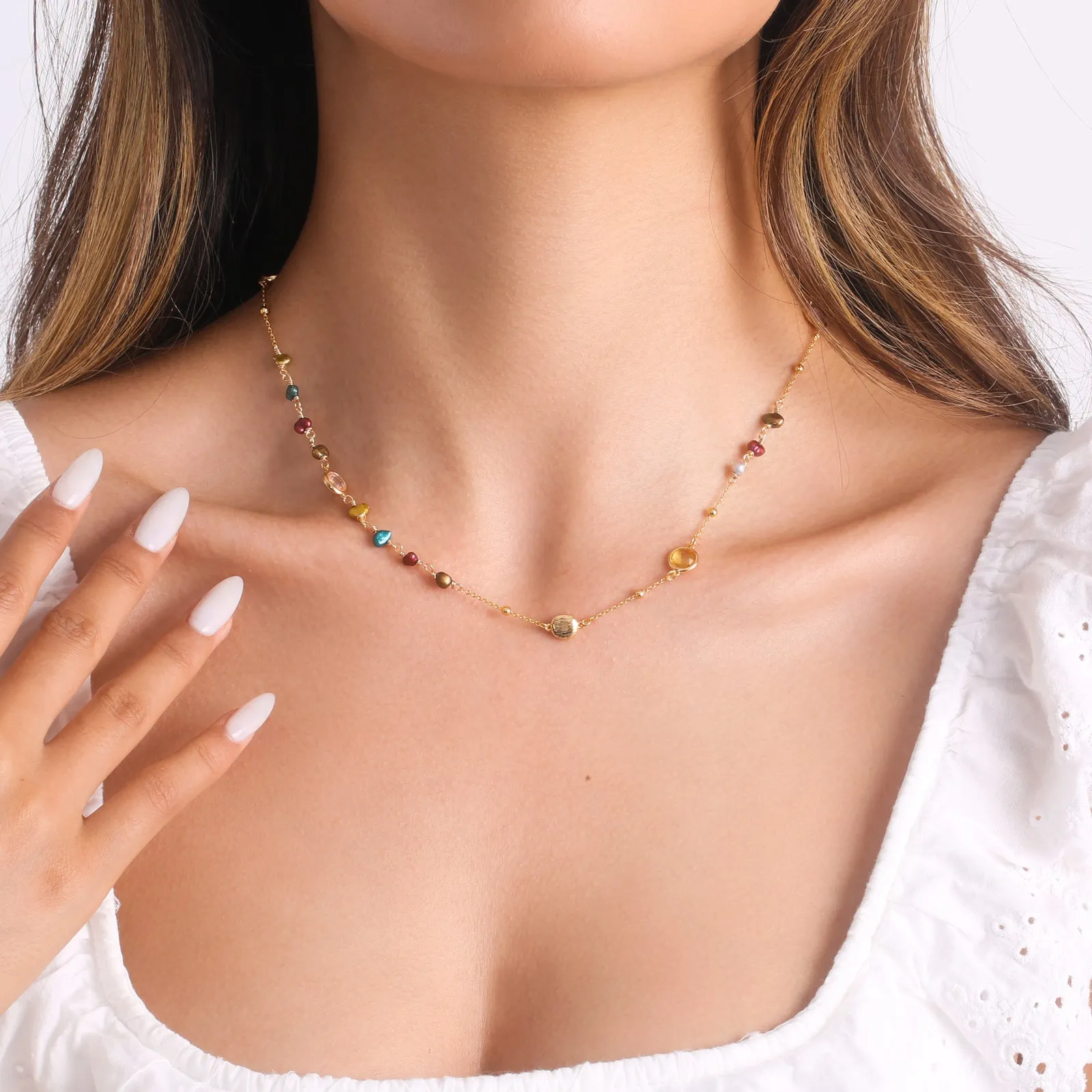 Rainbow Station Beaded Necklace sold by Selenichast product image thumbnail 3