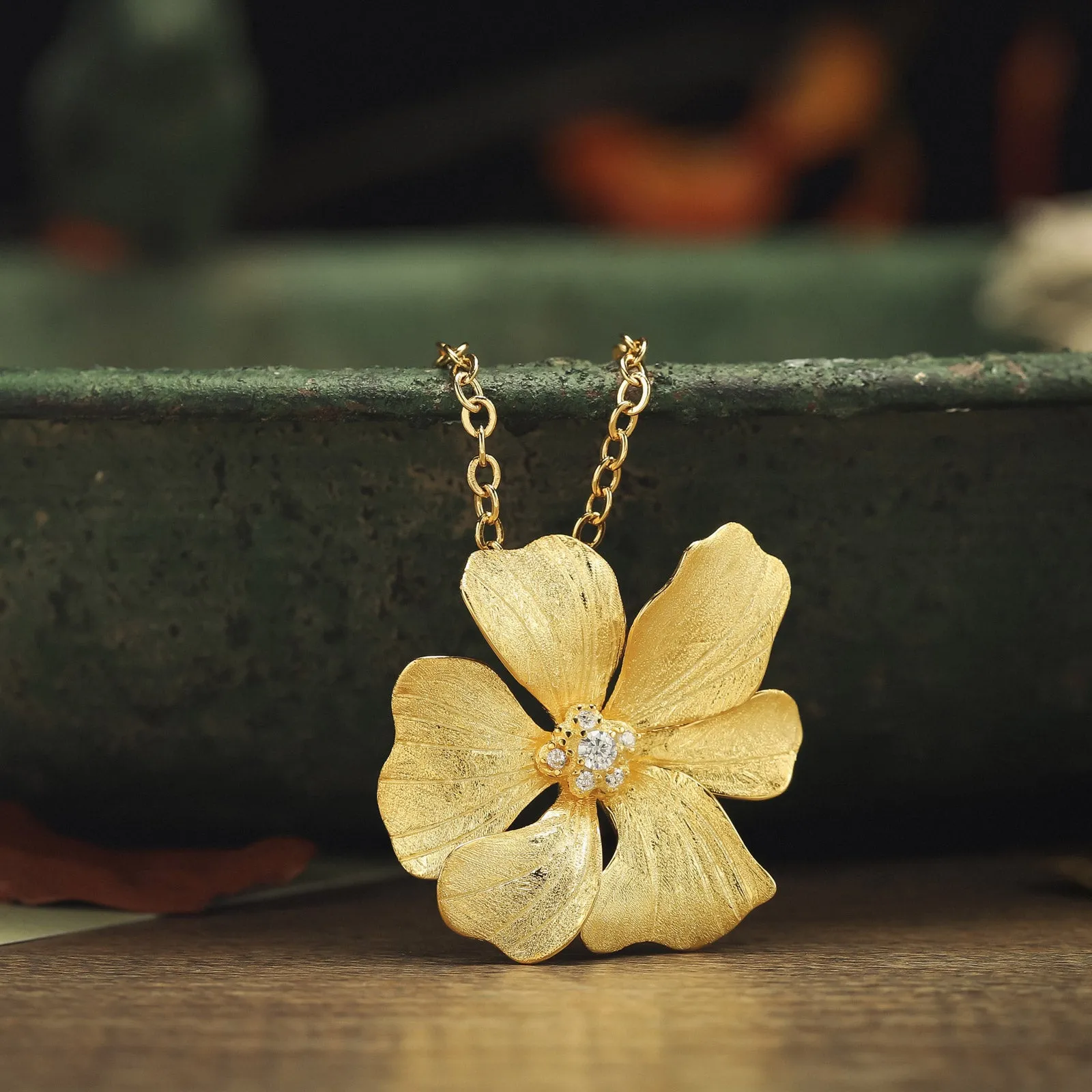 Golden Peony Necklace sold by Selenichast product image thumbnail 4