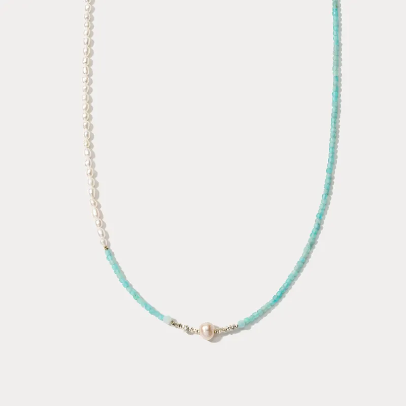 Blue Seed Bead Necklace sold by Selenichast