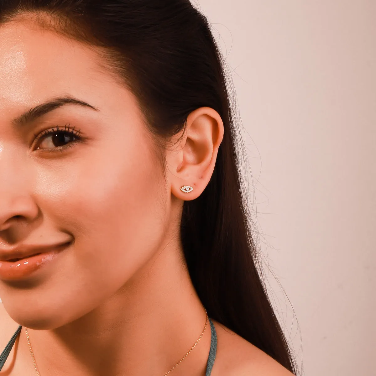 Diamond Evil Eyes Stud Earrings sold by Selenichast product image thumbnail 3