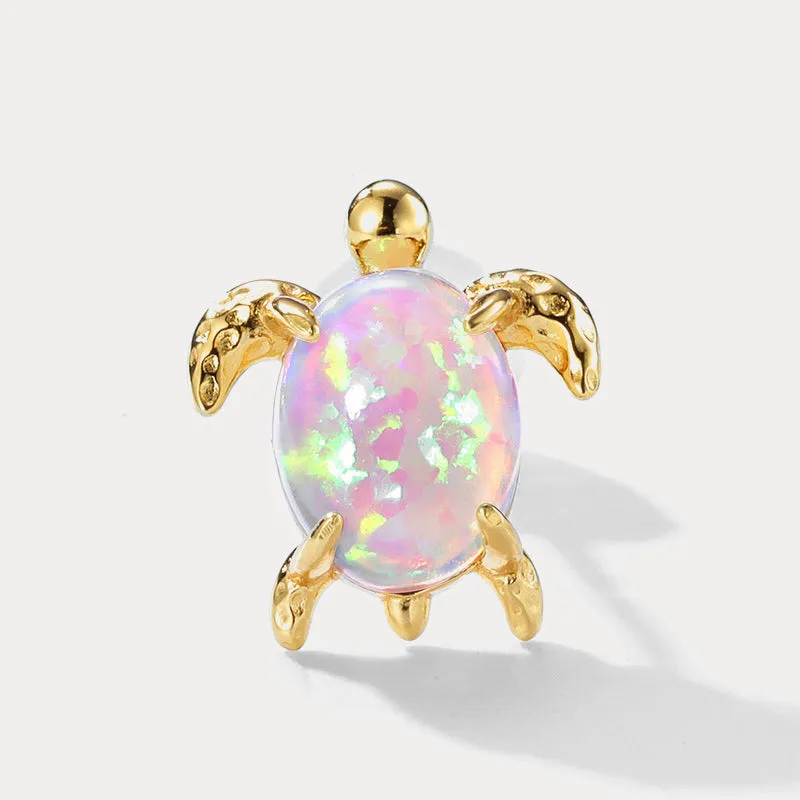 Turtle Opal Stud Earrings sold by Selenichast product image thumbnail 4