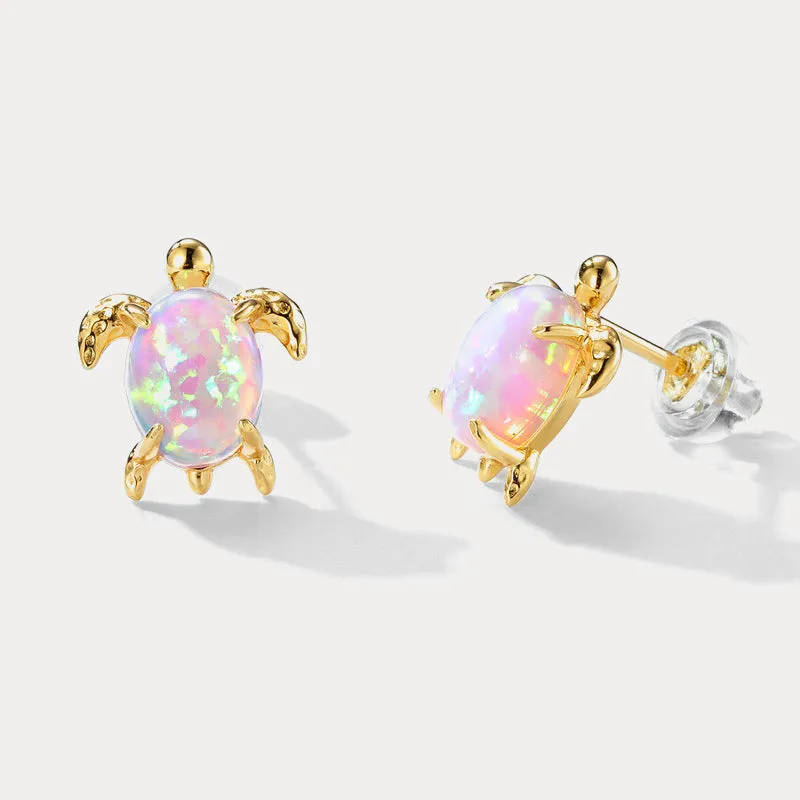 Turtle Opal Stud Earrings sold by Selenichast product image thumbnail 2