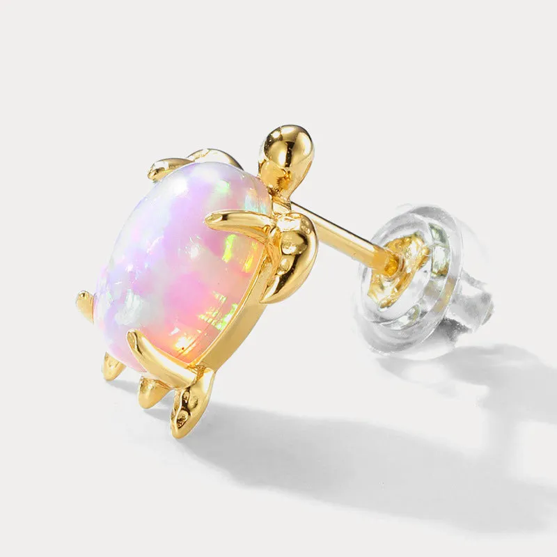 Turtle Opal Stud Earrings sold by Selenichast product image thumbnail 3