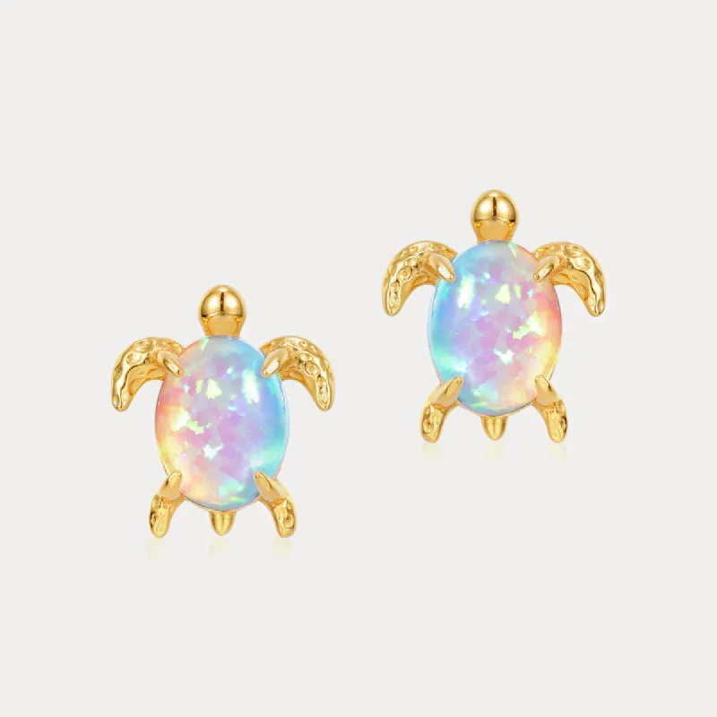 Turtle Opal Stud Earrings sold by Selenichast