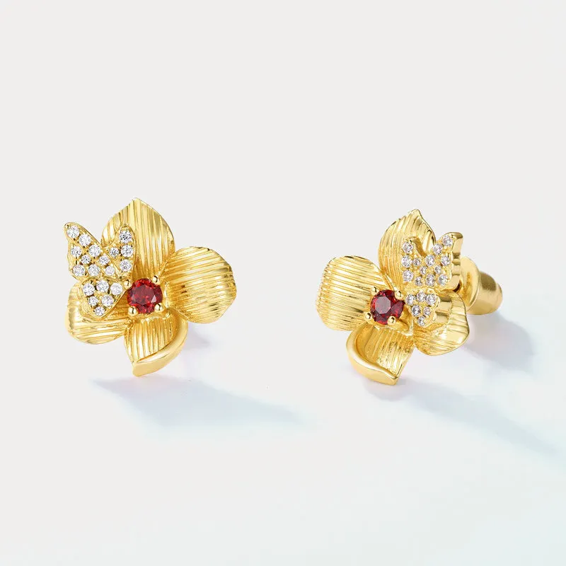 Butterfly Blossom Stud Earrings sold by Selenichast product image thumbnail 3