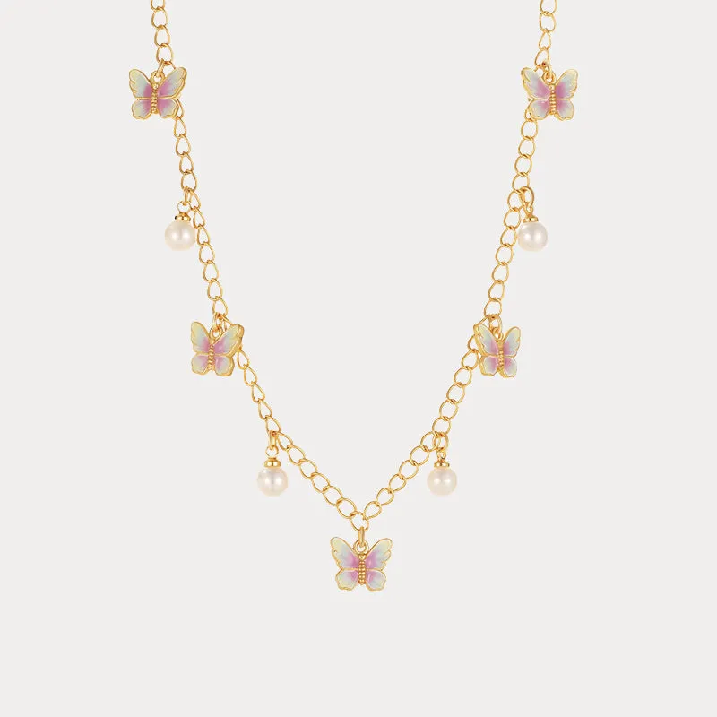 Butterfly Enamel Necklace sold by Selenichast