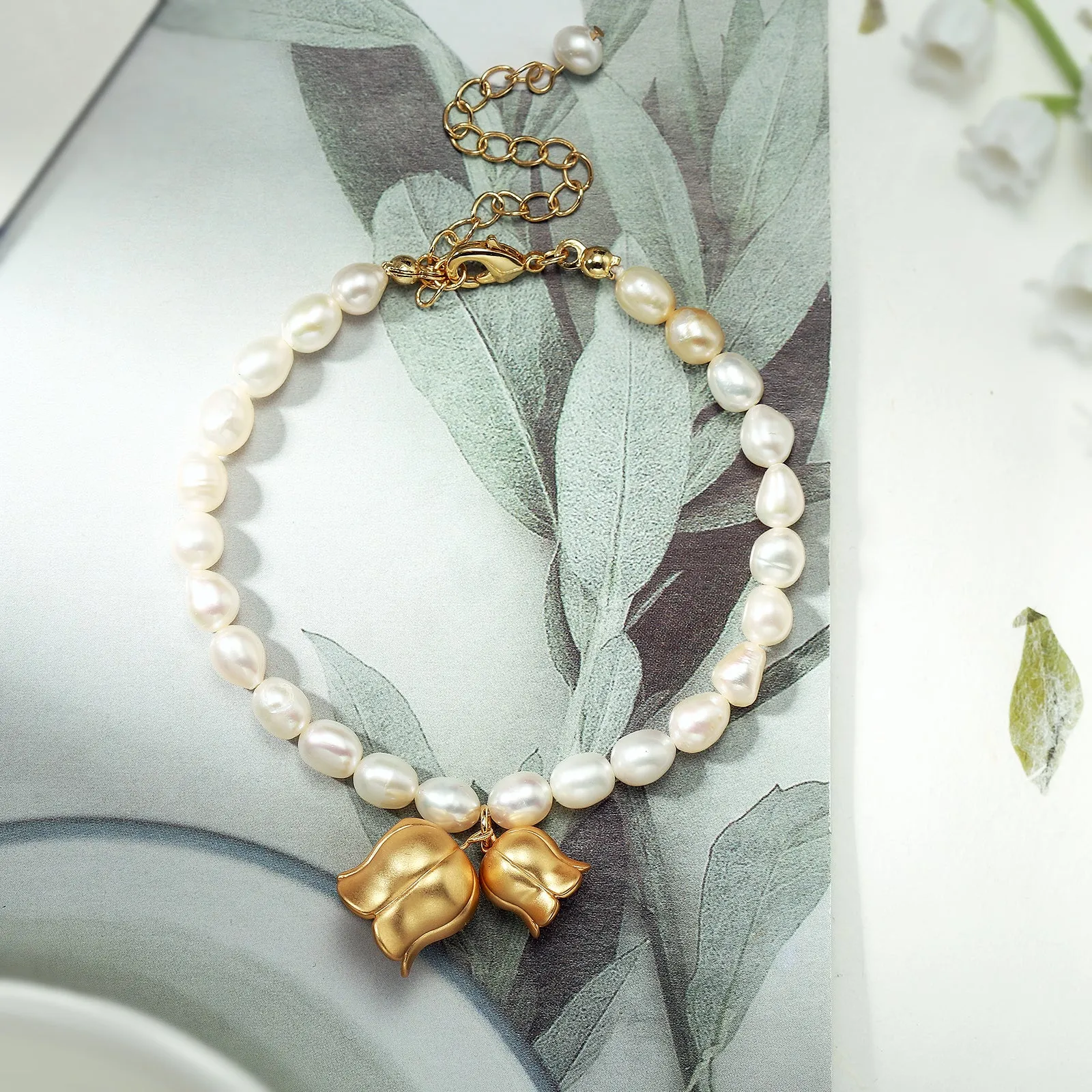 Lily Of The Valley Pearl Bracelet sold by Selenichast product image thumbnail 4