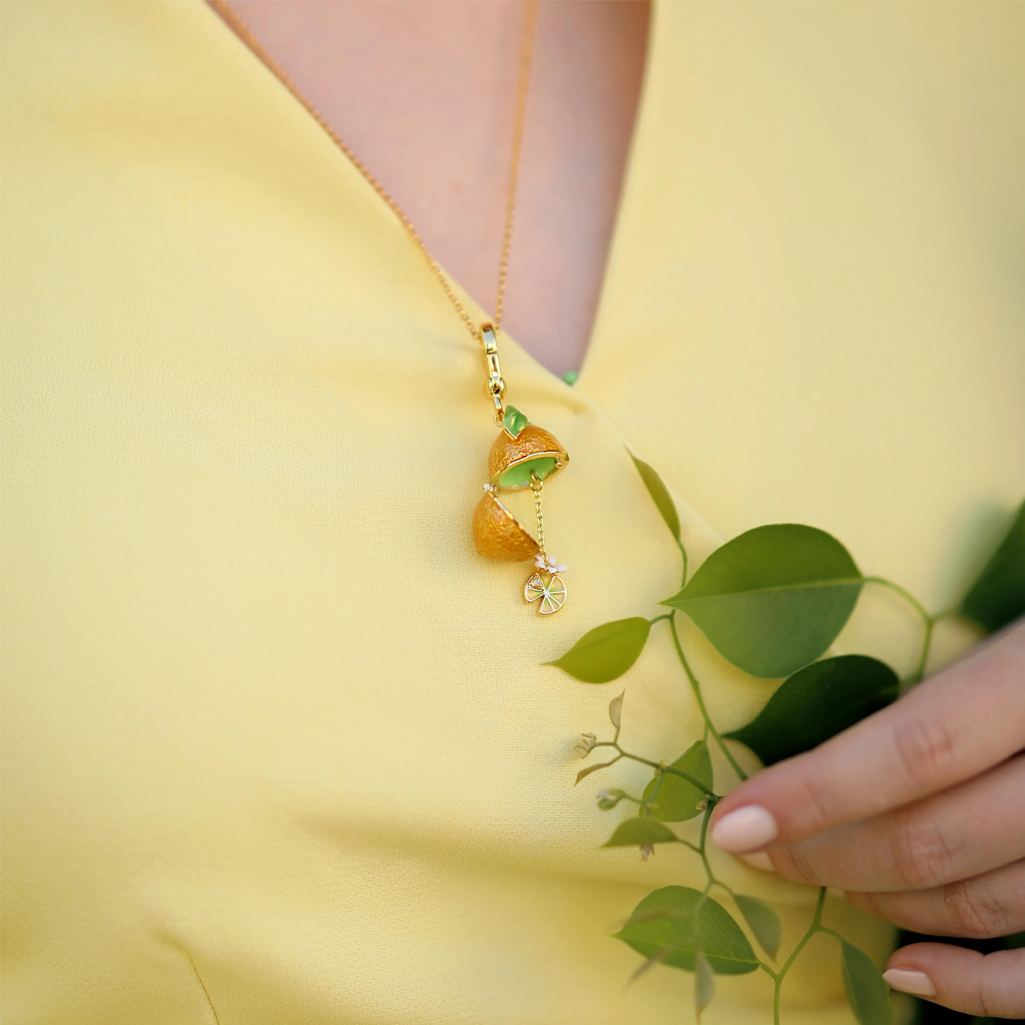 Lemon Locket Pendant Necklace sold by Selenichast product image thumbnail 2