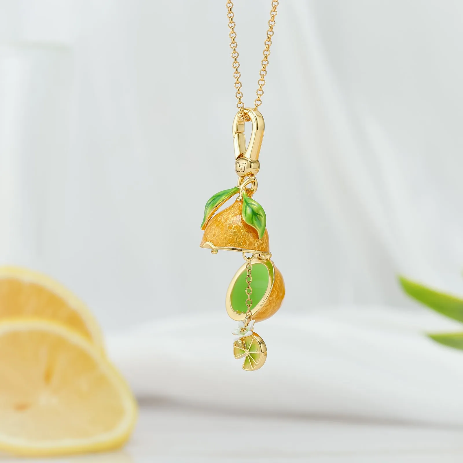 Lemon Locket Pendant Necklace sold by Selenichast product image thumbnail 4