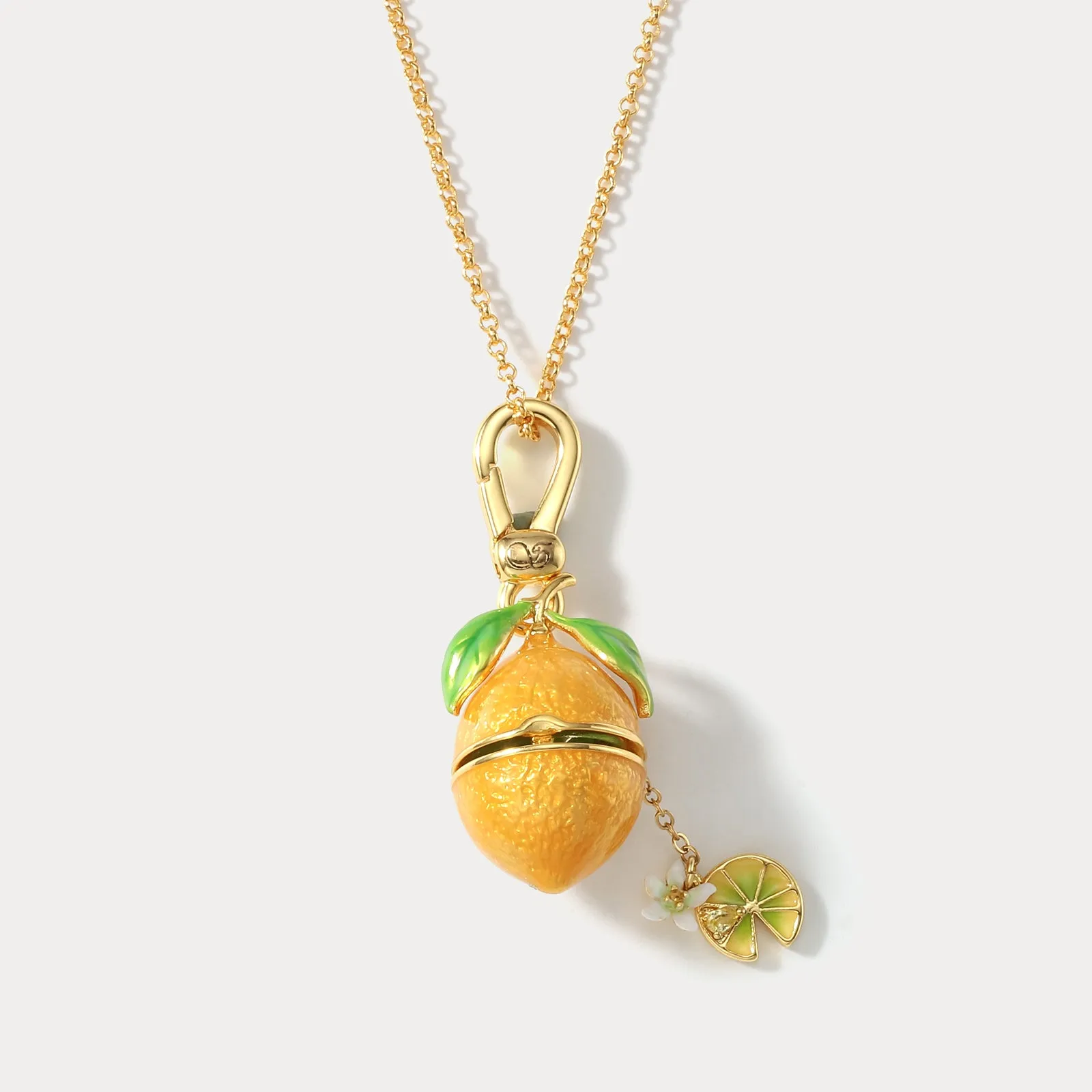 Lemon Locket Pendant Necklace sold by Selenichast product image thumbnail 3