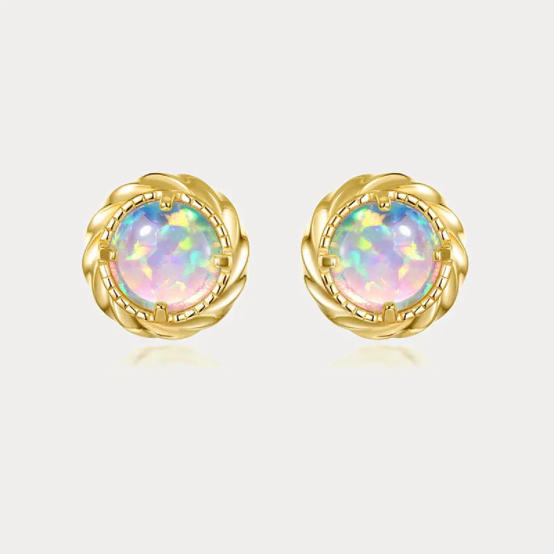 Opal Stud Earrings sold by Selenichast