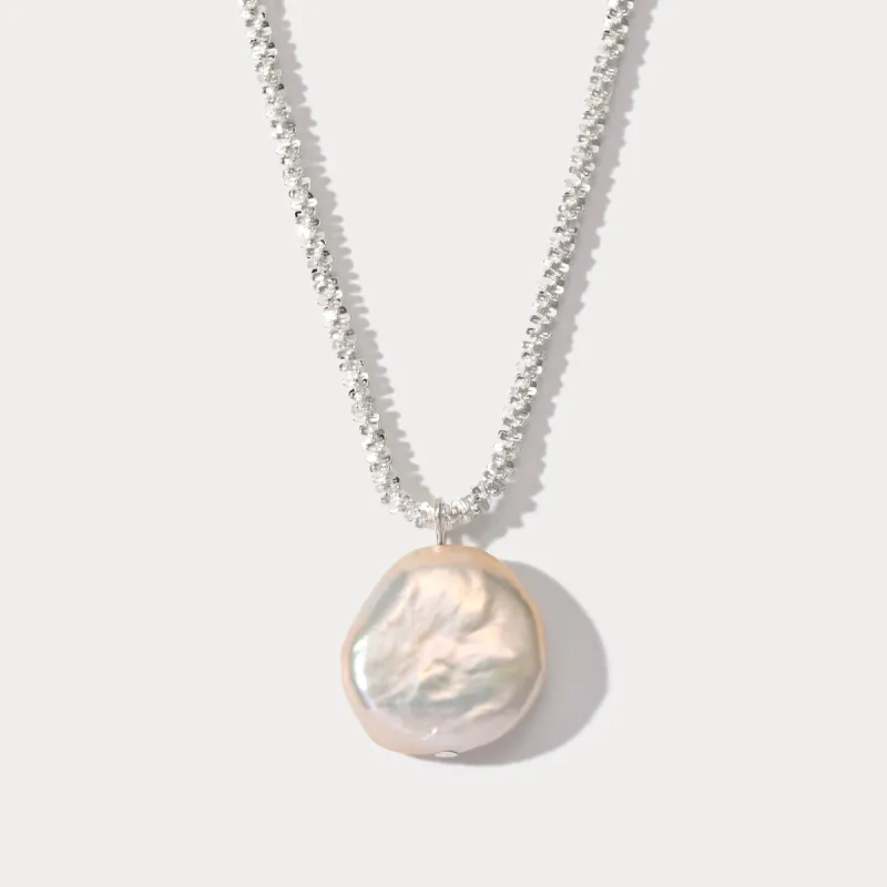 Silver Baroque Pearl Necklace sold by Selenichast