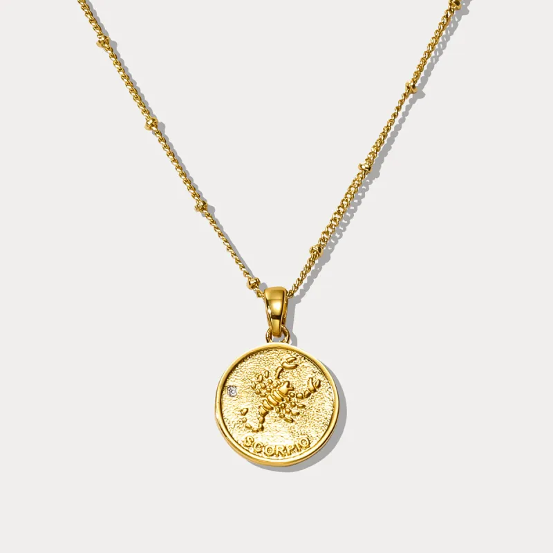 Scorpio Constellation Coin Pendant Necklace sold by Selenichast