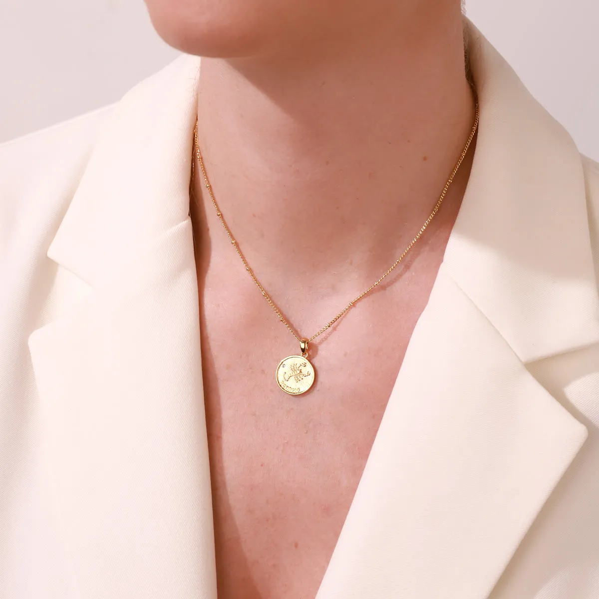 Scorpio Constellation Coin Pendant Necklace sold by Selenichast product image thumbnail 2