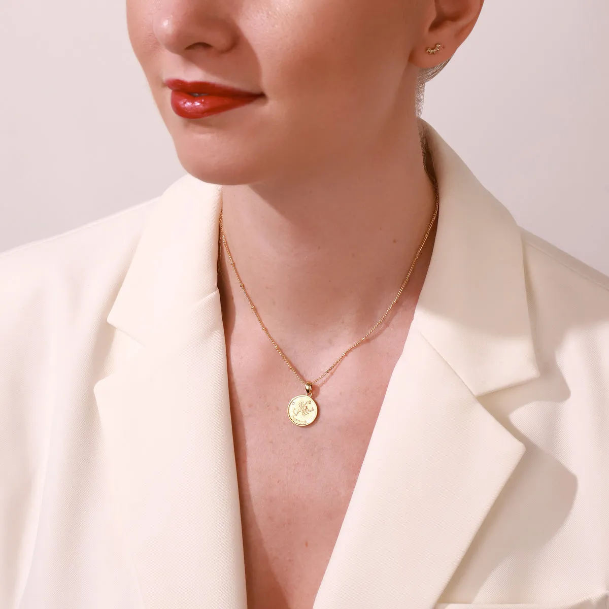 Scorpio Constellation Coin Pendant Necklace sold by Selenichast product image thumbnail 3