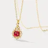 Garnet Diamond Necklace sold by Selenichast