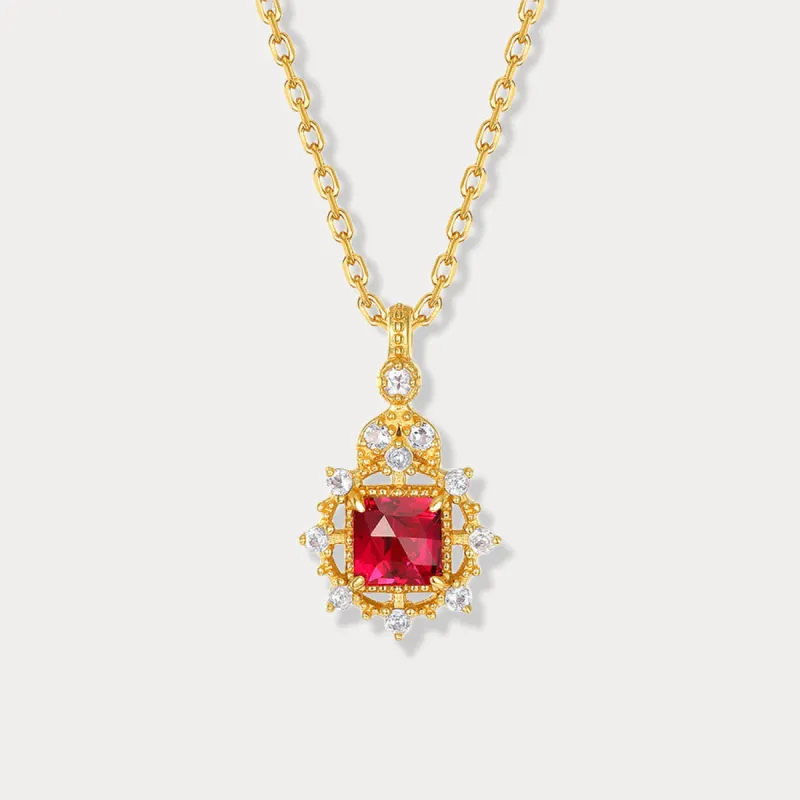 Garnet Diamond Necklace sold by Selenichast