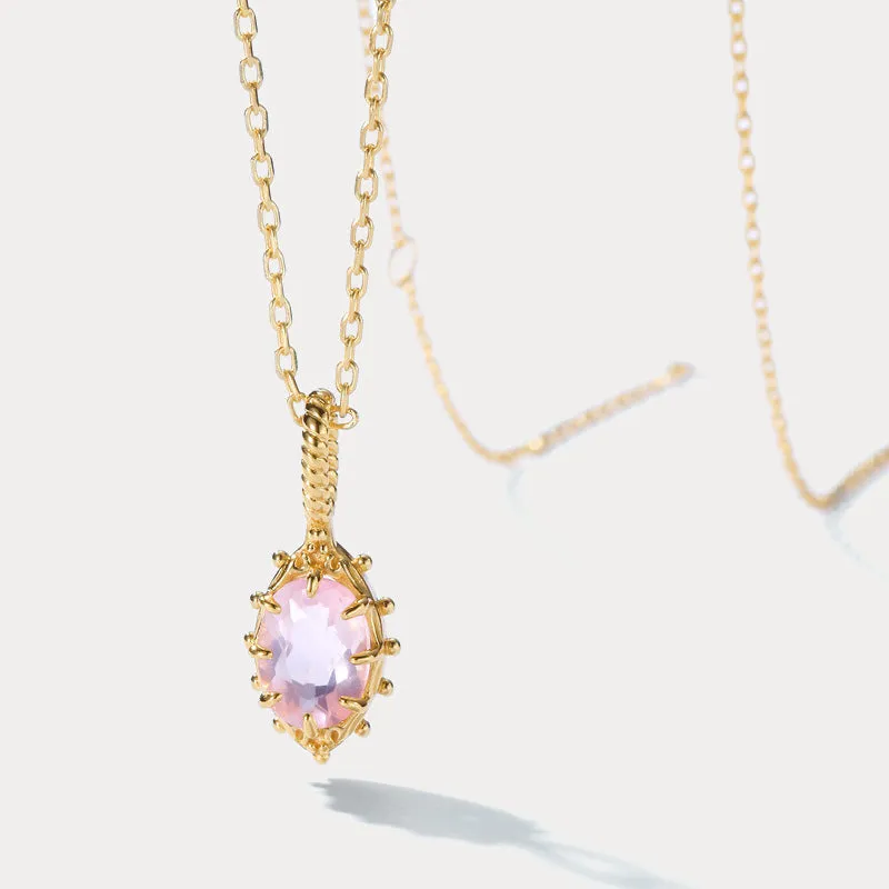 Gold Rose Quartz Necklace sold by Selenichast product image thumbnail 2