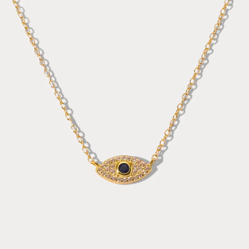Sapphire Eye Diamond Pendant Necklace sold by Selenichast