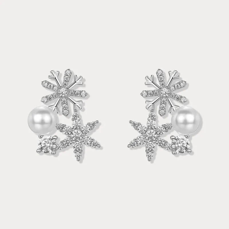 Snowflake Pearl Earrings sold by Selenichast