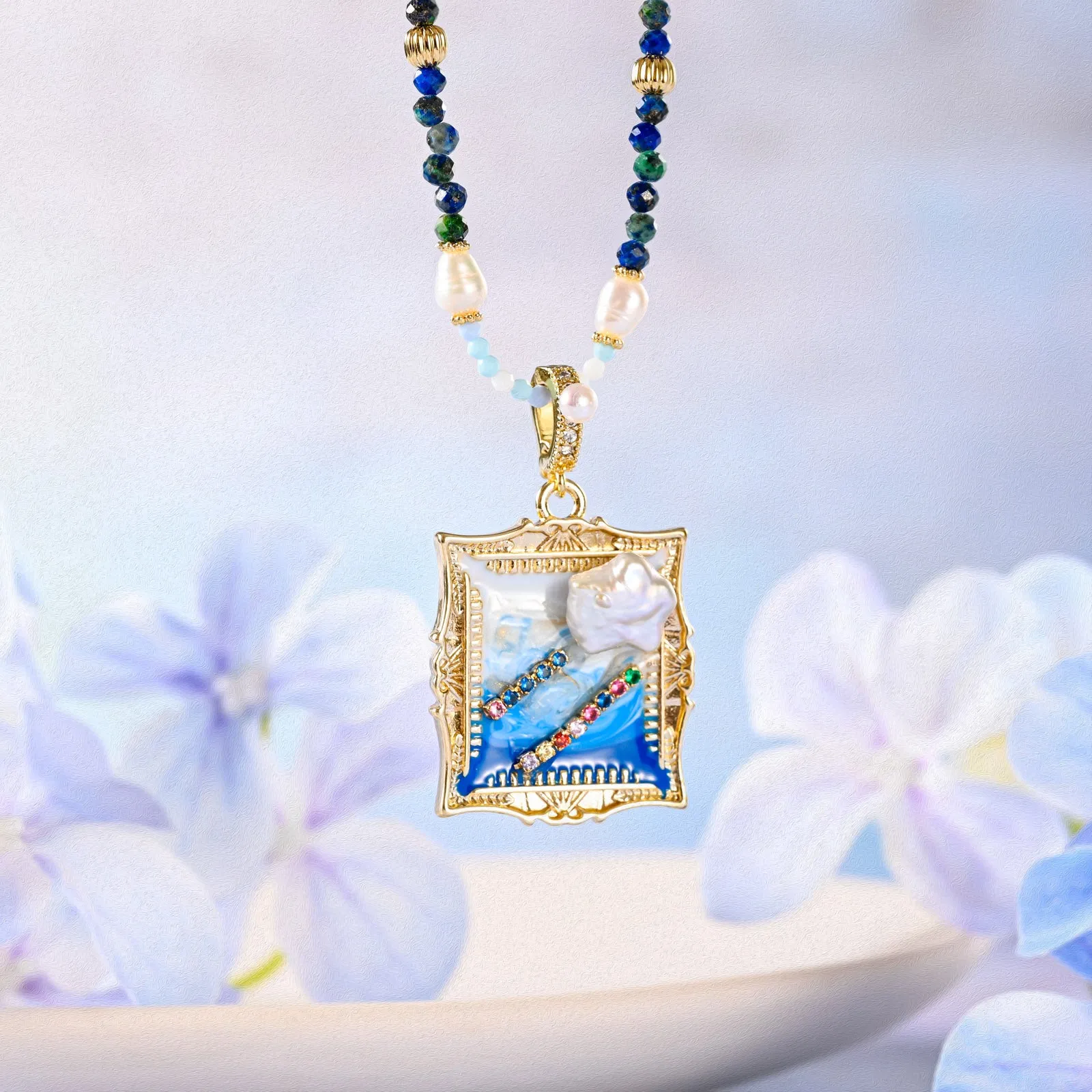 Ocean Portrait Pendant Necklace sold by Selenichast product image thumbnail 3