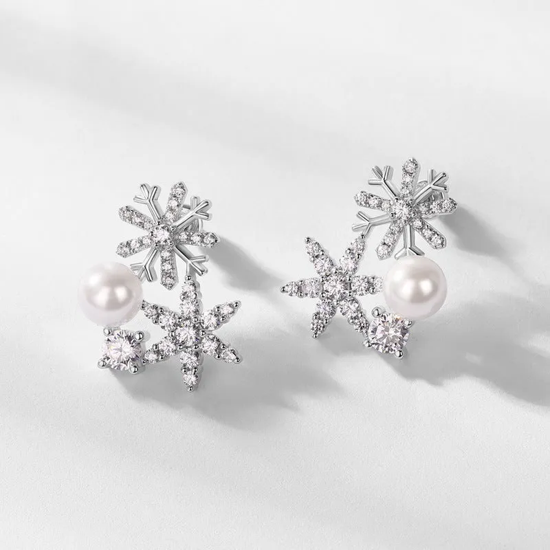 Snowflake Pearl Earrings sold by Selenichast product image thumbnail 2
