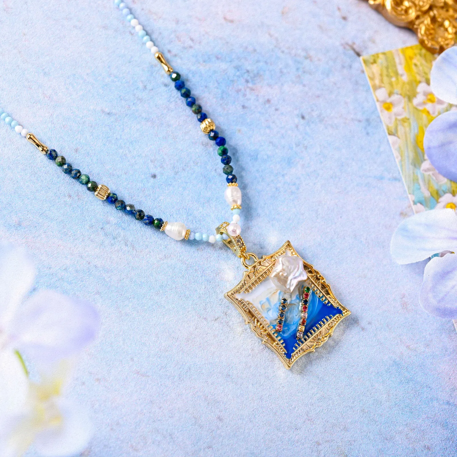 Ocean Portrait Pendant Necklace sold by Selenichast product image thumbnail 2