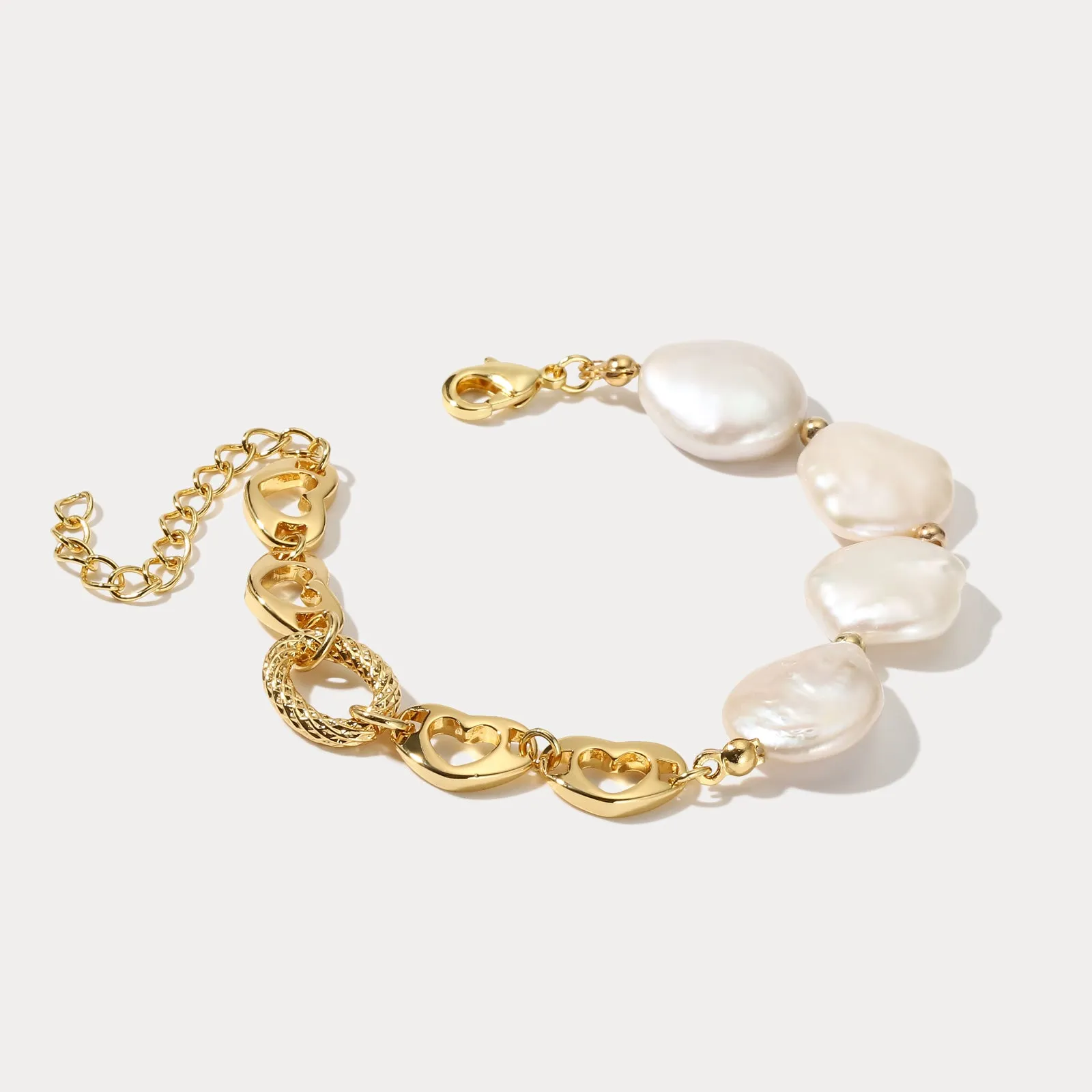 Pearl Hollow Chain Bracelet sold by Selenichast product image thumbnail 2