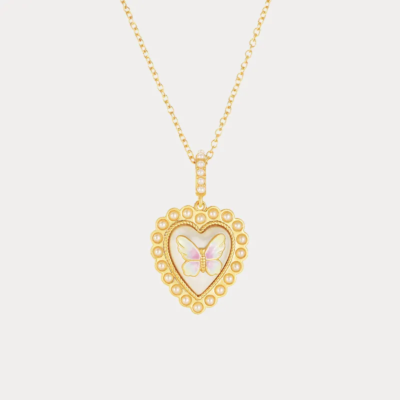 Butterfly Heart Necklace sold by Selenichast