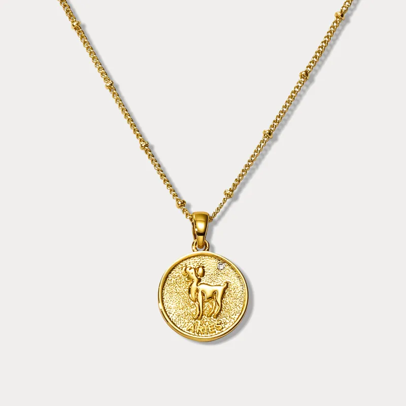 Aries Constellation Coin Pendant Necklace sold by Selenichast