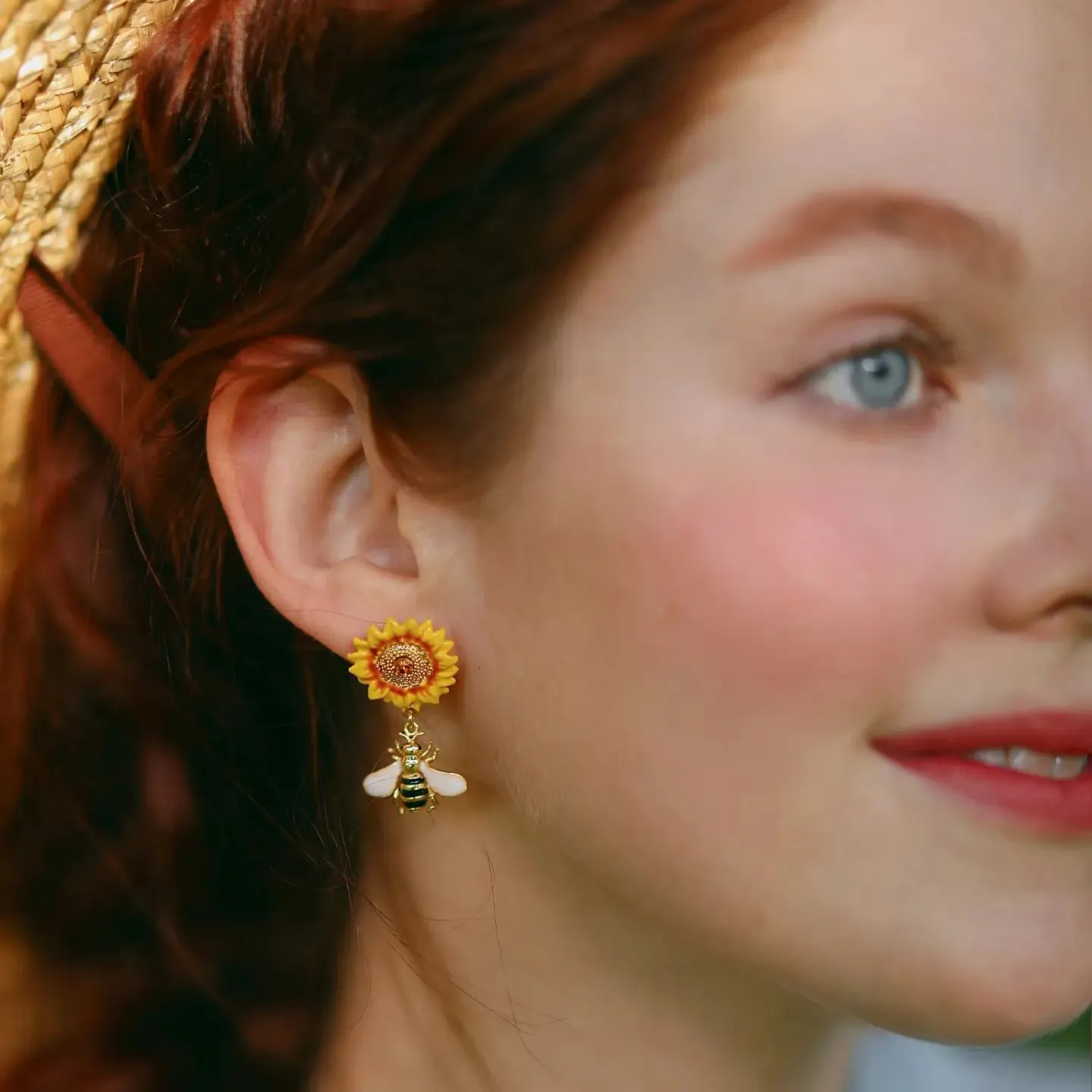 Sunflower & Bee Earrings sold by Selenichast product image thumbnail 2