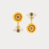 Sunflower & Bee Earrings sold by Selenichast