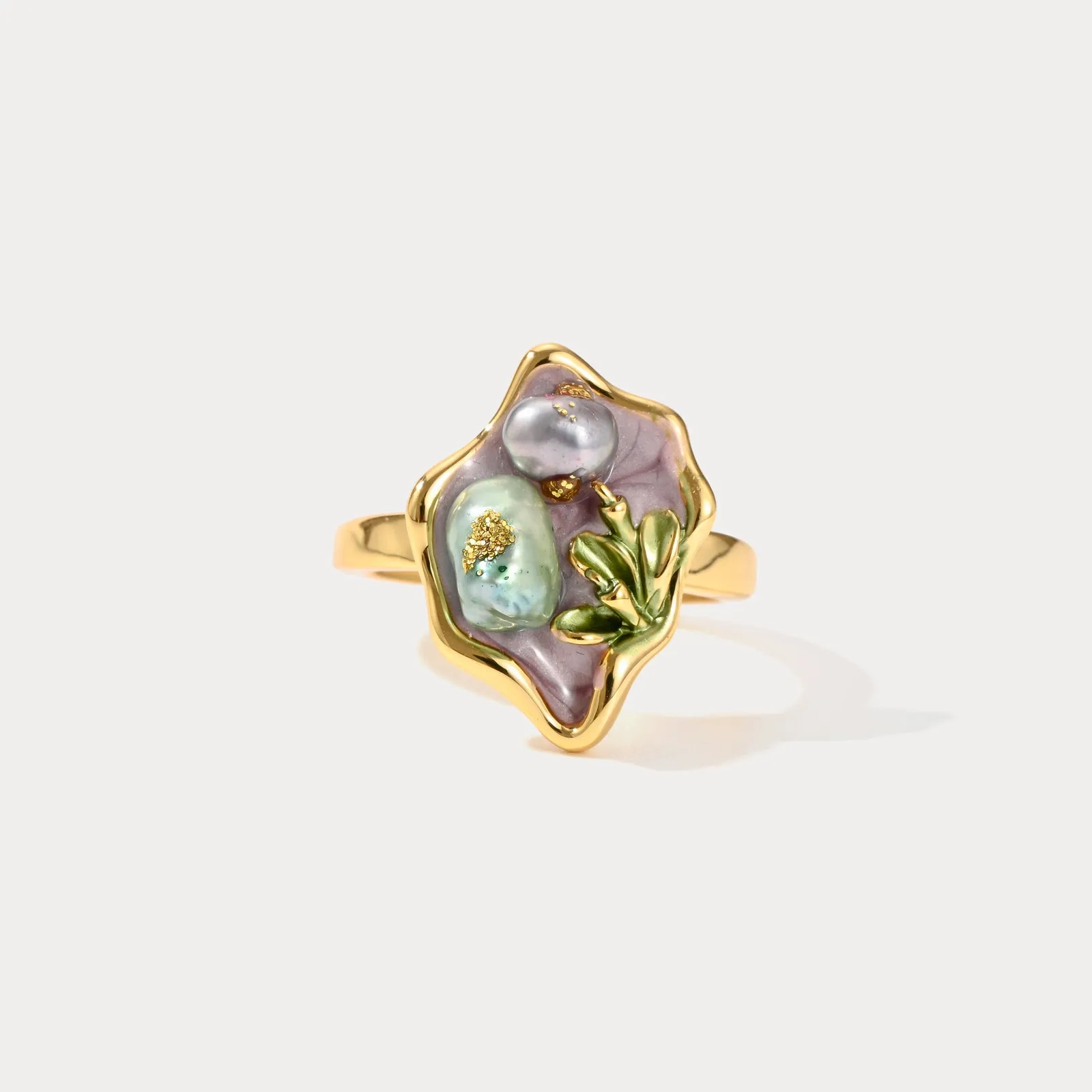 Purple Pearl Tulip Flower Ring sold by Selenichast product image thumbnail 4