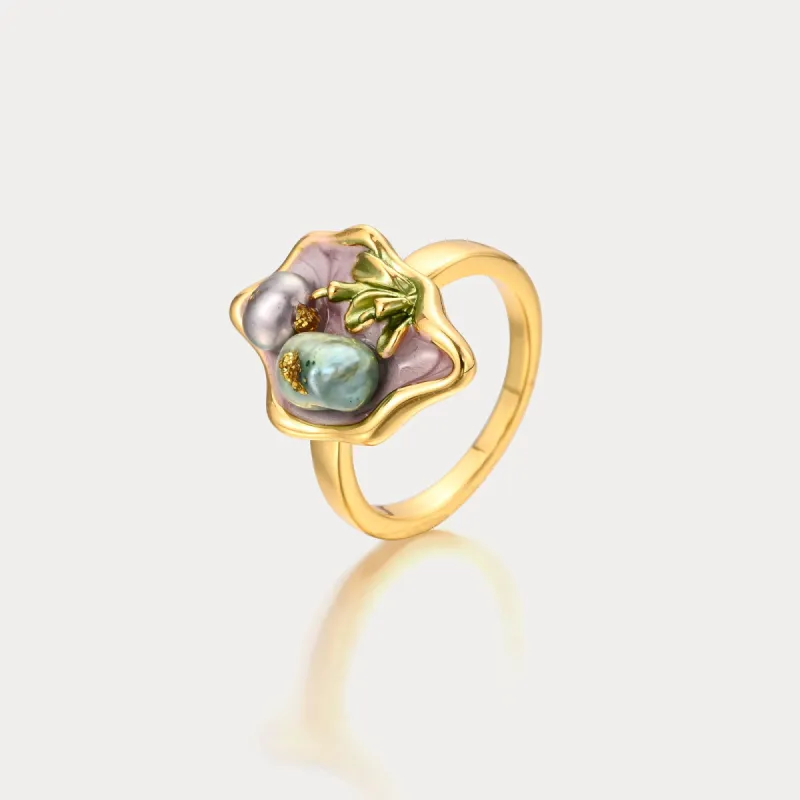 Purple Pearl Tulip Flower Ring sold by Selenichast