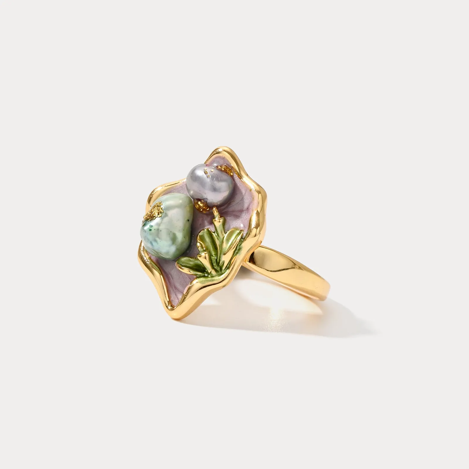 Purple Pearl Tulip Flower Ring sold by Selenichast product image thumbnail 5