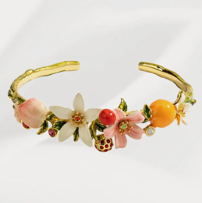 Orange Cherry Flower Cuff sold by Selenichast product image thumbnail 3