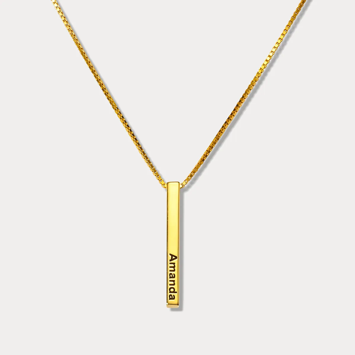 Slender Engraved 3D Bar Name Necklace sold by Selenichast product image thumbnail 2