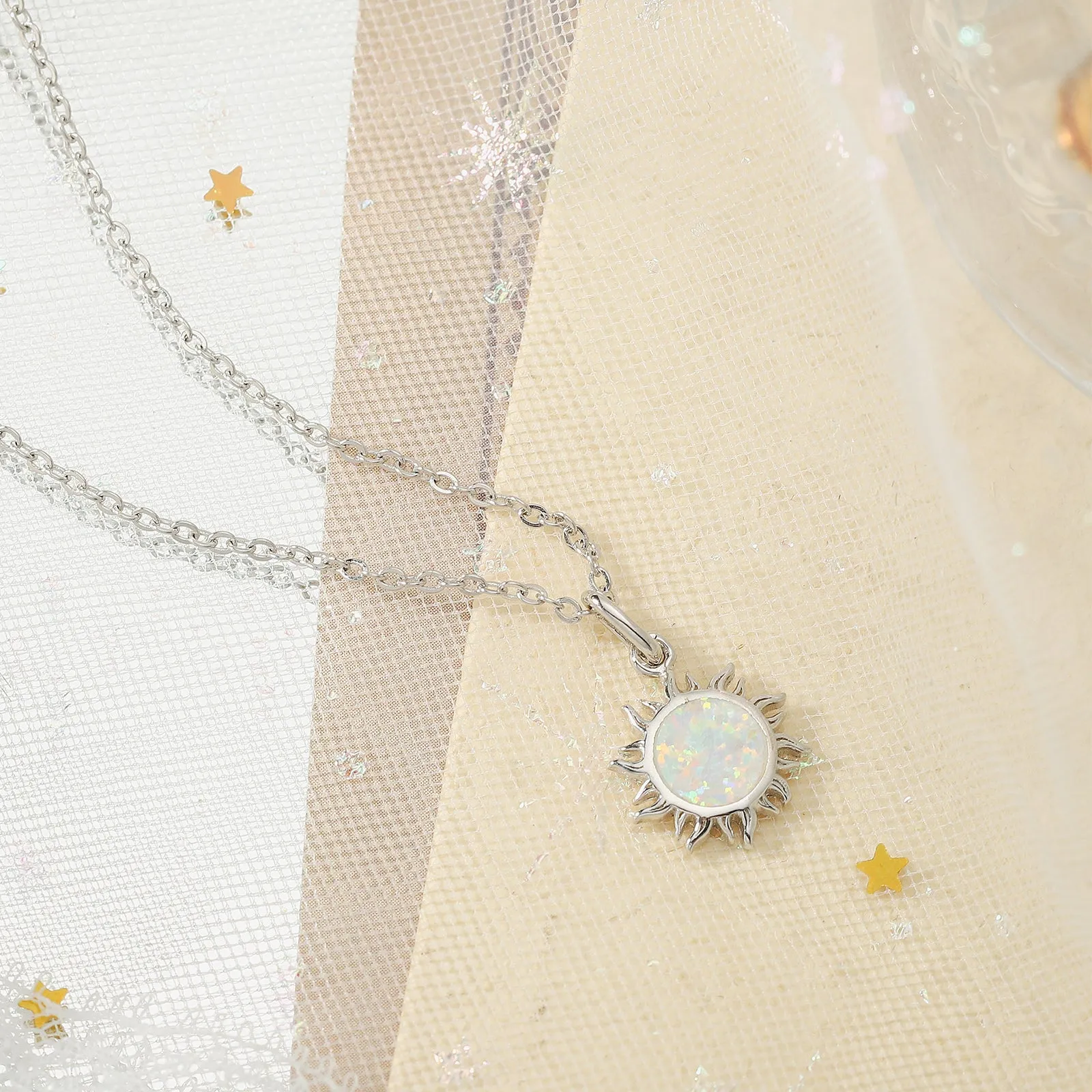Silver Sun Necklace sold by Selenichast product image thumbnail 3