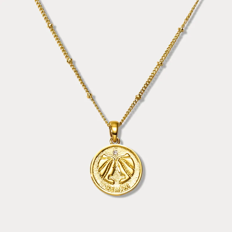 Gemini Constellation Coin Pendant Necklace sold by Selenichast