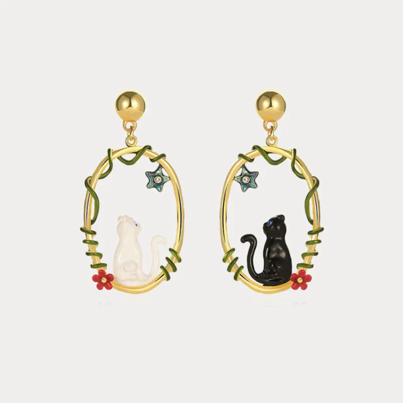Black Cat Earrings sold by Selenichast