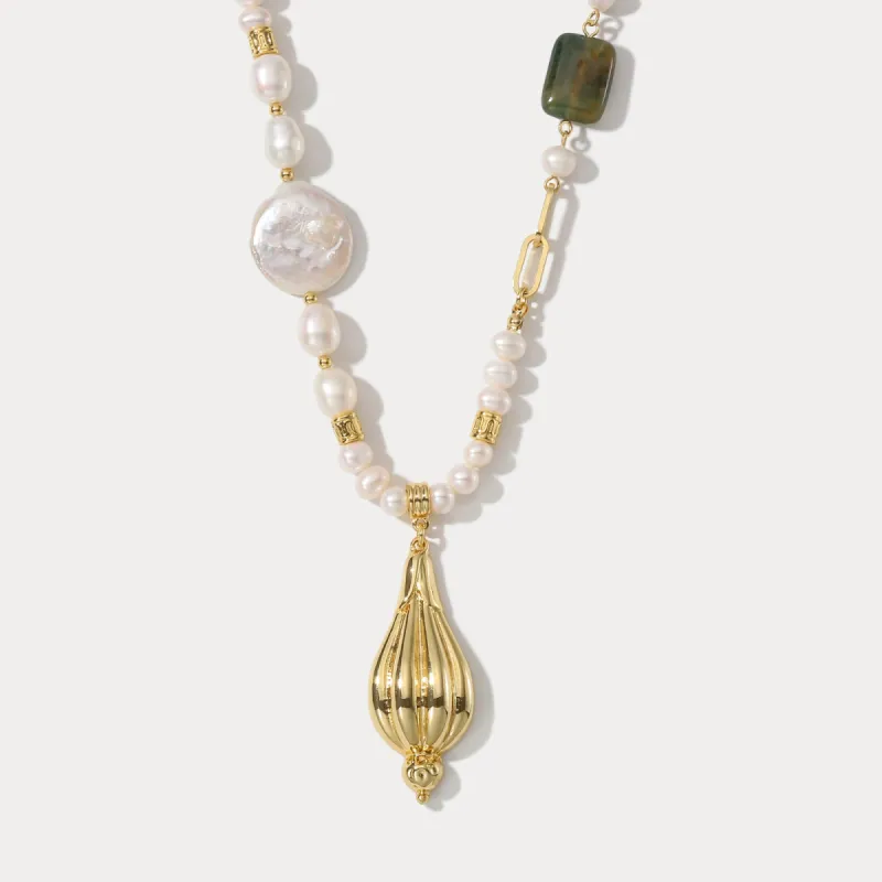 Baroque Daisy Bud Pearl Necklace sold by Selenichast