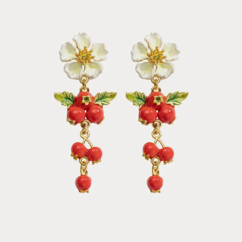 Cranberry Flowers Earrings sold by Selenichast