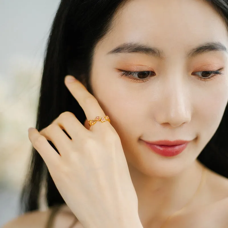 Pink Enamel Sakura Ring sold by Selenichast product image thumbnail 2