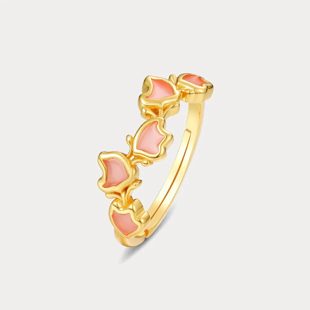 Pink Enamel Sakura Ring sold by Selenichast