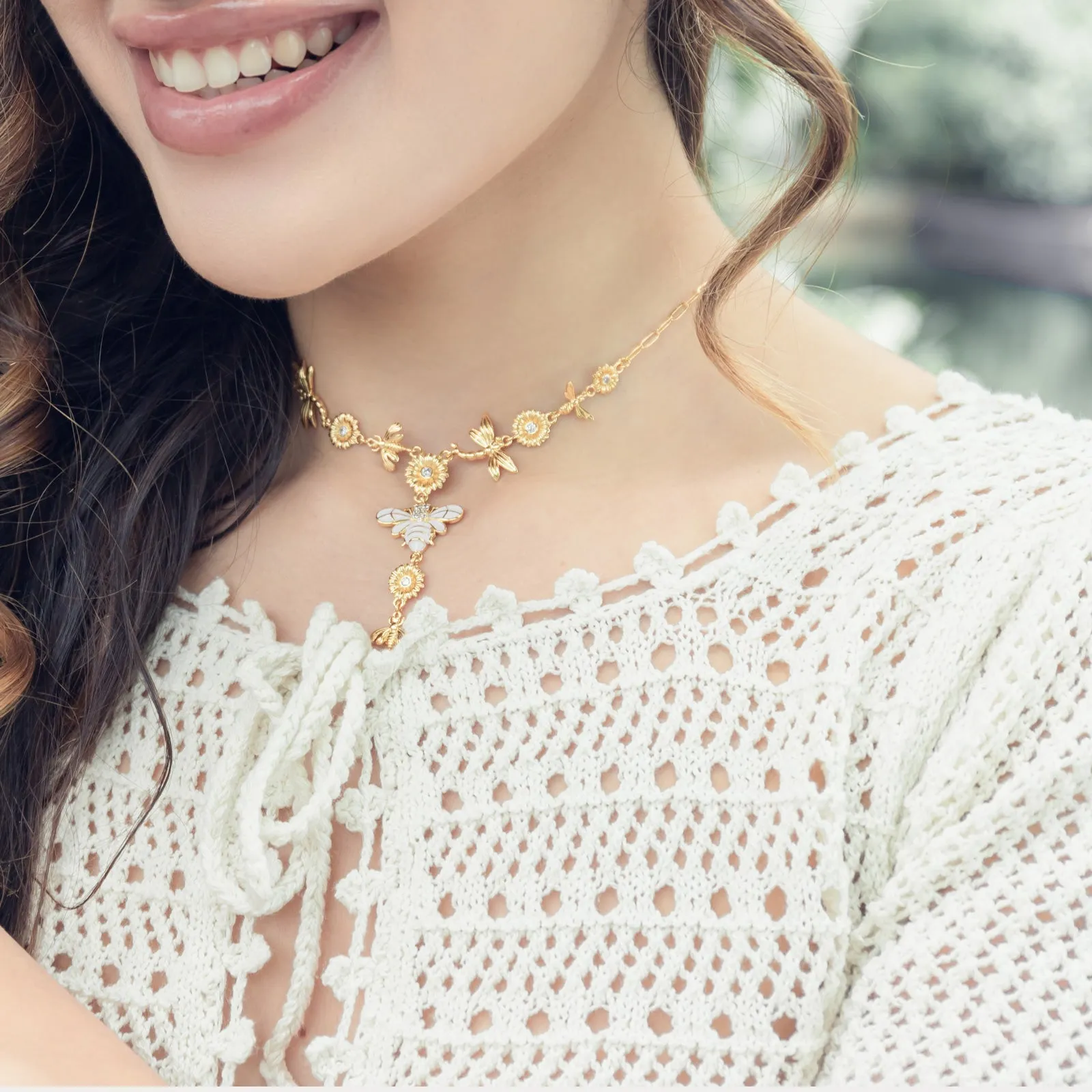 Bee & Dragonfly Diamond Necklace sold by Selenichast product image thumbnail 2