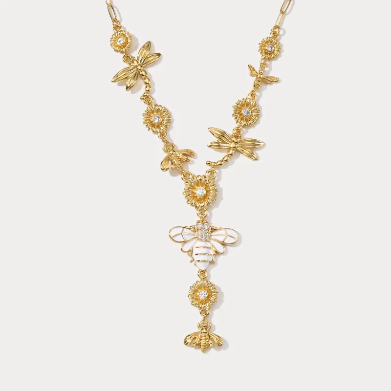 Bee & Dragonfly Diamond Necklace sold by Selenichast